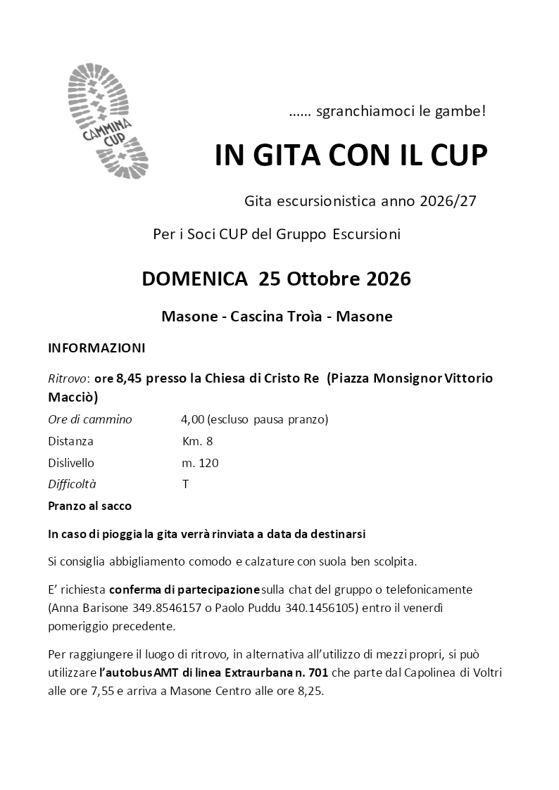 Locandina Escursione 15 febbraio 2026 Monterosso